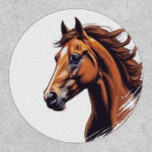 Ingewikkelde Vector Horse Head Patch – Bold Brown