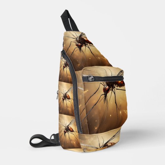 Ingewikkelde Vleugels: De Mug Fractale Kunst Sling Bag (Linkerhoek)