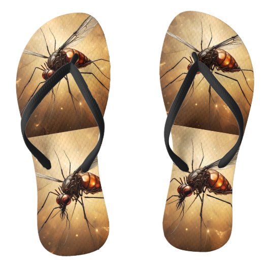 Ingewikkelde Vleugels: De Muggen Fractale Kunst Teenslippers (Voetbed)