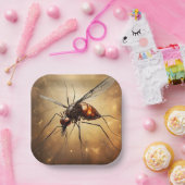 Ingewikkelde vleugels: de muggenfractale kunst papieren bordje (Feest)