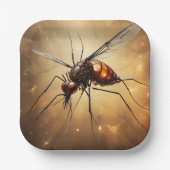 Ingewikkelde vleugels: de muggenfractale kunst papieren bordje (Voorkant)