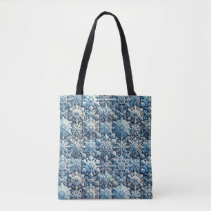 Ingewikkelde Vorst-Geïnspireerde Sierpatronen Tote Bag