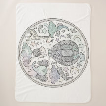 Ingewikkelde warmluchtballon Mandala Pastel fleece