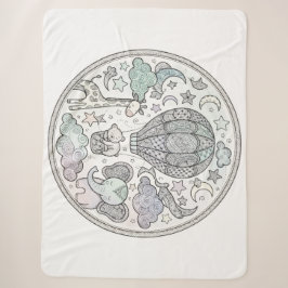 Ingewikkelde warmluchtballon Mandala Pastel fleece Sherpa Deken