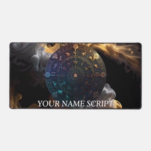 Ingewikkelde Zodiac Disc Astrologie Kunst & Decor Bureaumat (Voorkant)