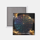 Ingewikkelde Zodiac Disc Astrologie Kunst & Decor Magneet (Voorkant / Achterkant)