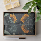 Ingewikkelde Zonnebloem Botanische Art Decoupage Tissuepapier (Geschenk)
