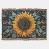 Ingewikkelde zonnebloem botanische kunst deken (Voorkant)