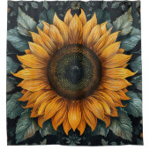 Ingewikkelde zonnebloem botanische kunst douchegordijn (Voorkant)