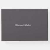 Ingewikkelde zwarte gotische kroonluchter bruiloft gastenboek (Achterkant)