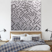 Ingewikkelde Zwarte & Witte Labyrint Doolhof Canvas Afdruk (Insitu (Slaapkamer))