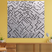 Ingewikkelde Zwarte & Witte Labyrint Doolhof Canvas Afdruk (Insitu (Woonkamer))