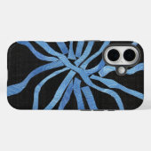 Ingewoven blauwe stroken tegen zwart Case-Mate iPhone case (Achterkant (horizontaal))