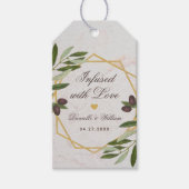 Ingezeteld met Love Olive Oil Greenery Wedding Fav Cadeaulabel (Voorkant)