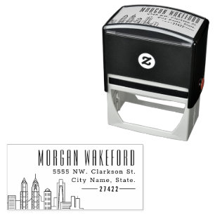 Ingezetene van Philadelphia   Moderne Deco skyline Zelfinktende Stempel