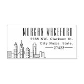 Ingezetene van Philadelphia | Moderne Deco skyline Zelfinktende Stempel (Design)