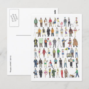 Ingezetenen in de stad NYC New York Briefkaart