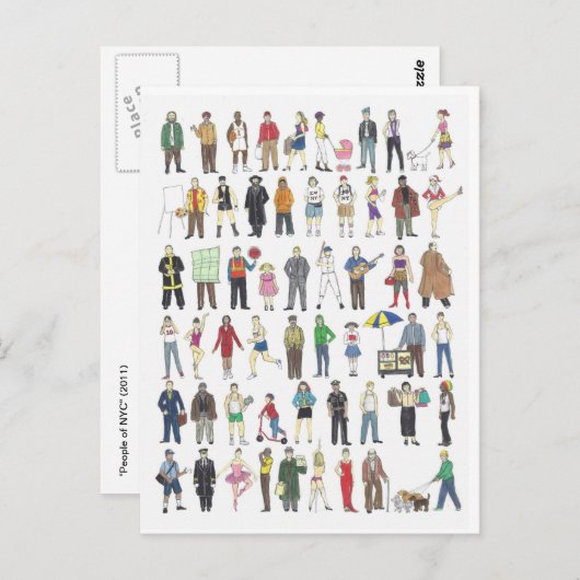 Ingezetenen in de stad NYC New York Briefkaart (Voorkant / Achterkant)