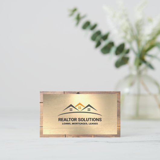 Ingezetenen onroerend goed | Goud- en houtgrens Visitekaartje (Staand voorkant)