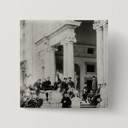 Ingezetenen van Villa Medici in Rome Vierkante Button 5,1 Cm (Voorkant)