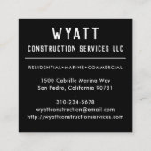 Ingezetenen voor commerciële scheepvaart vierkante visitekaartje (Achterkant)