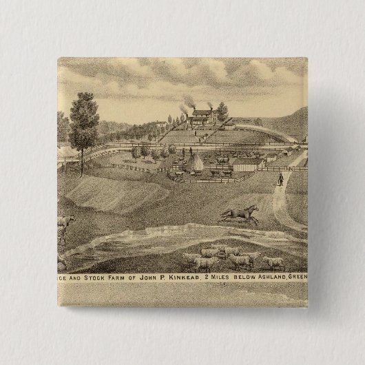 Ingezetenschap en boerderij vierkante button 5,1 cm (Voorkant)