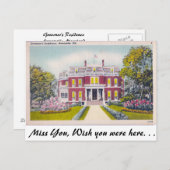 Ingezetenschap van de gouverneur, Annapolis, Maryl Briefkaart (Voorkant / Achterkant)