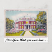 Ingezetenschap van de gouverneur, Annapolis, Maryl Briefkaart (Voorkant)