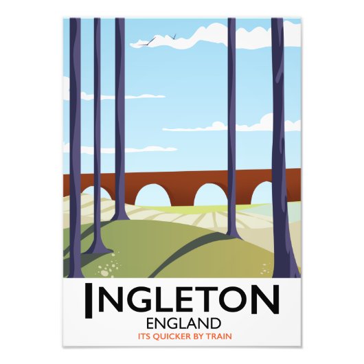 Ingleton England treinbestuurster Foto Afdruk (Voorkant)