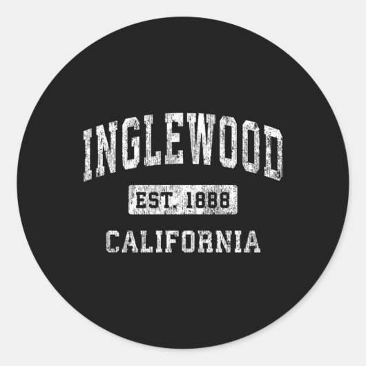 Inglewood California CA opgericht sport Ronde Sticker (Voorkant)