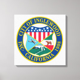 Inglewood California City Seal Canvas Afdruk