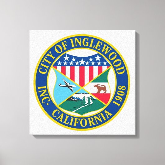 Inglewood California City Seal Canvas Afdruk (Voorkant)