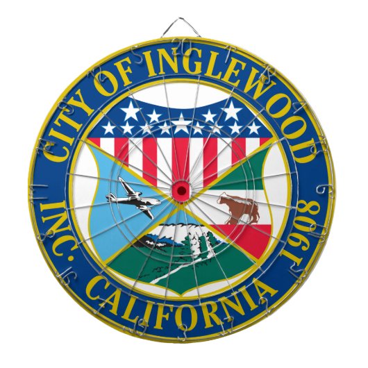 Inglewood California City Seal Dartbord (Voorkant)