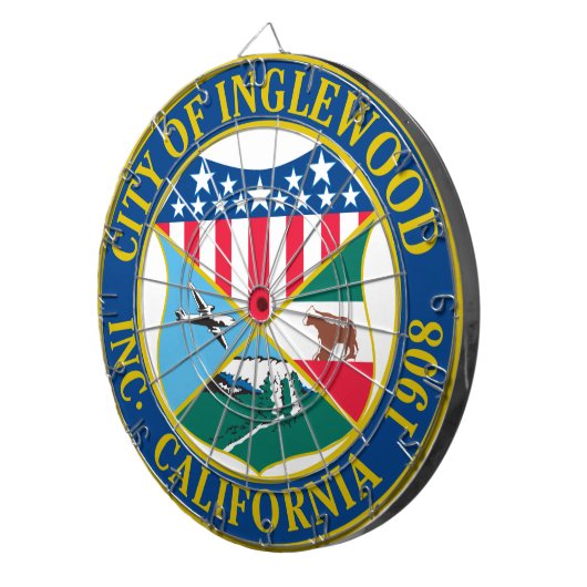 Inglewood California City Seal Dartbord (Voorkant Rechts)