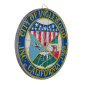 Inglewood California City Seal Dartbord (Voorkant Links)