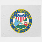 Inglewood California City Seal Fleece Deken (Voorkant (Horizontaal))