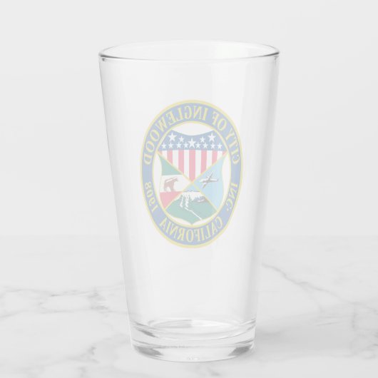 Inglewood California City Seal Glas (Achterkant)