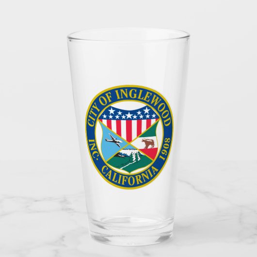 Inglewood California City Seal Glas (Voorkant)