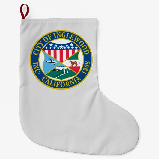 Inglewood California City Seal Grote Kerstsok (Voorkant)