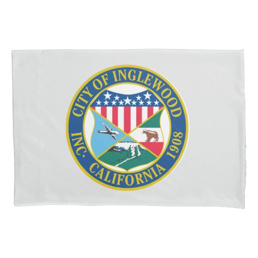 Inglewood California City Seal Kussensloop (Voorkant-Links)