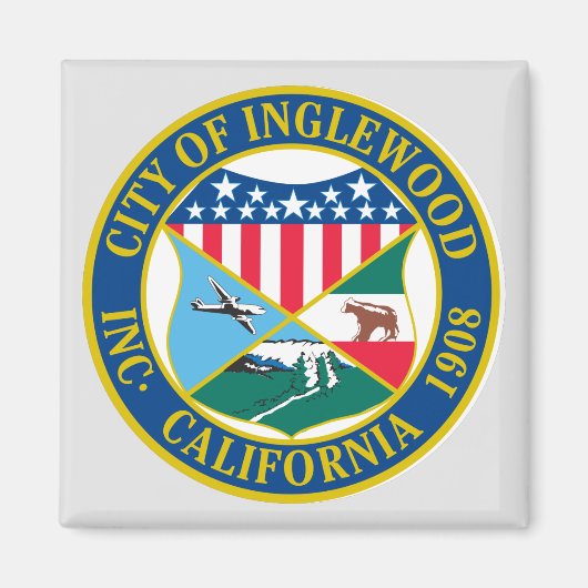 Inglewood California City Seal Magneet (Voorkant)