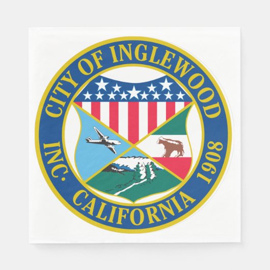Inglewood California City Seal Servet (Voorkant)