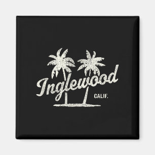 Inglewood California Vintage 70s Palmbomen Graphi Magneet