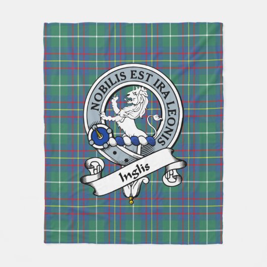 Inglis Ancient Clan badge Tartan Pset Fleece Deken (Voorkant)