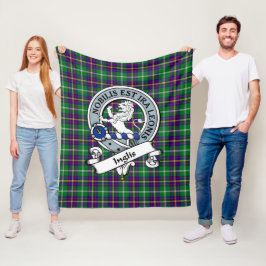 Inglis Clan Badge Tartan Pset Fleece Deken