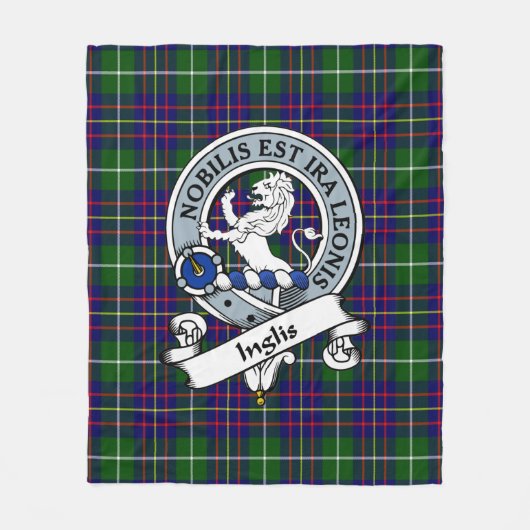 Inglis Modern Clan badge Tartan Pset Fleece Deken (Voorkant)