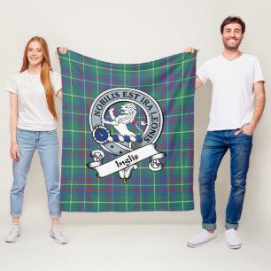 Inglis Oude Clan Badge Tartan Schotlandse ruit Fleece Deken