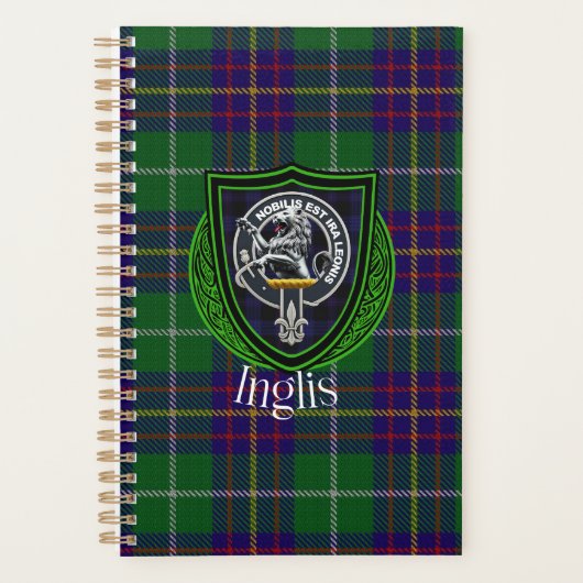 Inglis Schotse Clan Tartan & Wapen Planner (Voorkant)