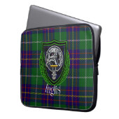 Inglis Scottish Clan Tartan and Crest  Laptop Sleeve (Voorkant Links)