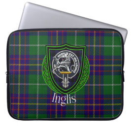 Inglis Scottish Clan Tartan and Crest  Laptop Sleeve